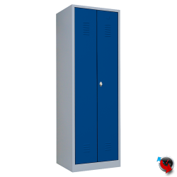 Artikel Nr. 510711 - Kleider-Wäschespinde Stahl -Abteilbreite 30 cm-Gesamtbreite 60 cm - 1 Drehriegel - blaue Türen - Lieferzeit ca. 2-3 Wochen !